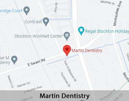 Map image for Emergency Dentist vs. Emergency Room in Stockton, CA